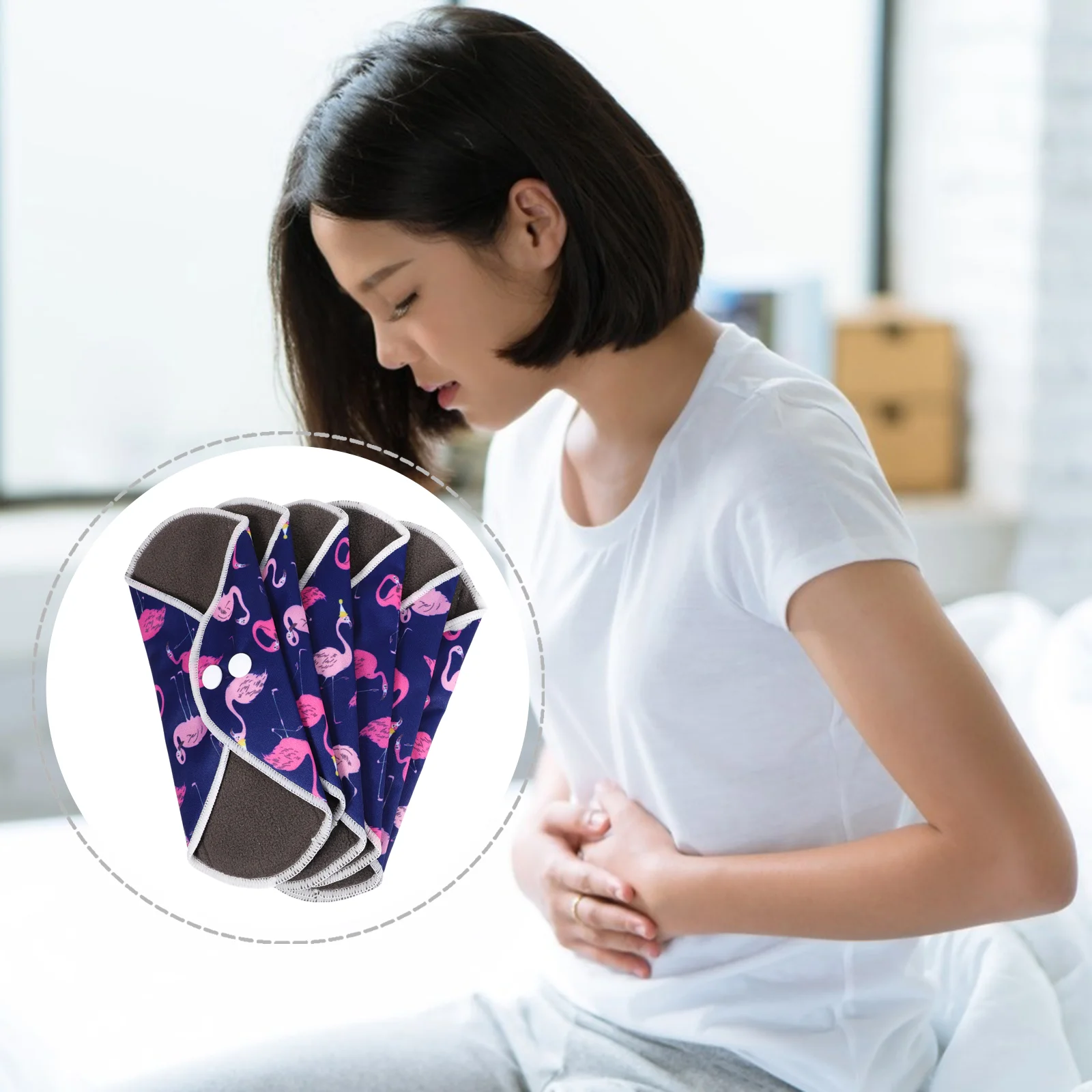 

1 Set Washable Panty Liner Pads Hygiene Pads Reusable Sanitary Pads with Bag)