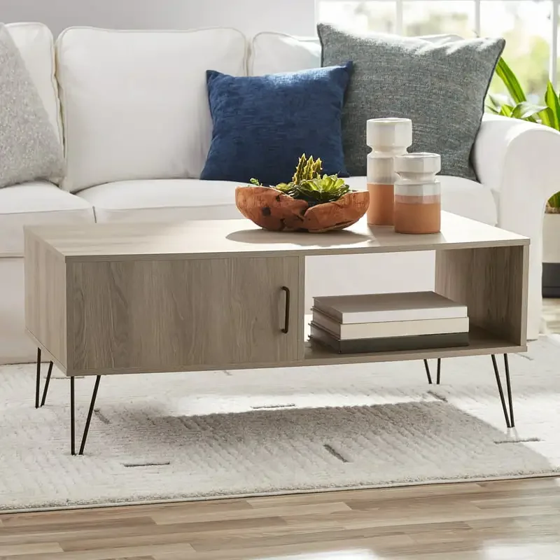 

Modern Hairpin Rectangle Coffee Table, Gray For Bathroom Kitchen Accessories