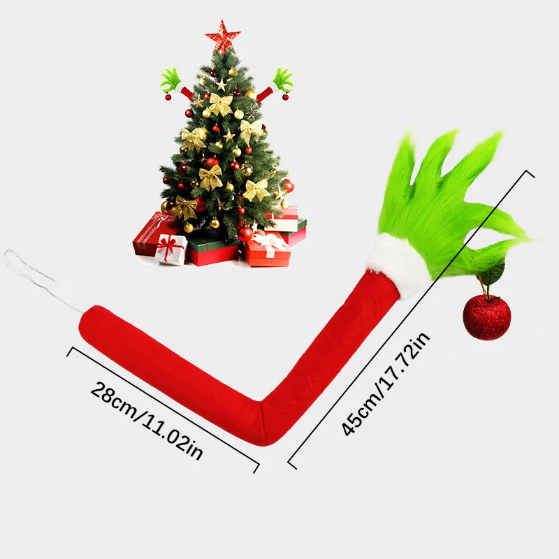 2025 подвеска на руку монстра из зеленого меха Рождественское украшение кукла Grinch