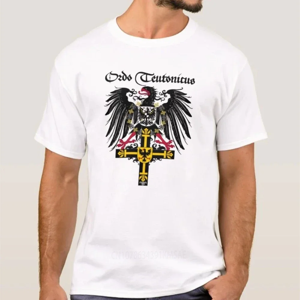 модная манга новая футболка с немецкой медалью Teutonic Knights Emperor Eagle Cross. Летняя