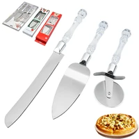 stainless steel cake shovel set bread pizza knife dessert pie fondant divider cutter spatula server baking tool for wedding