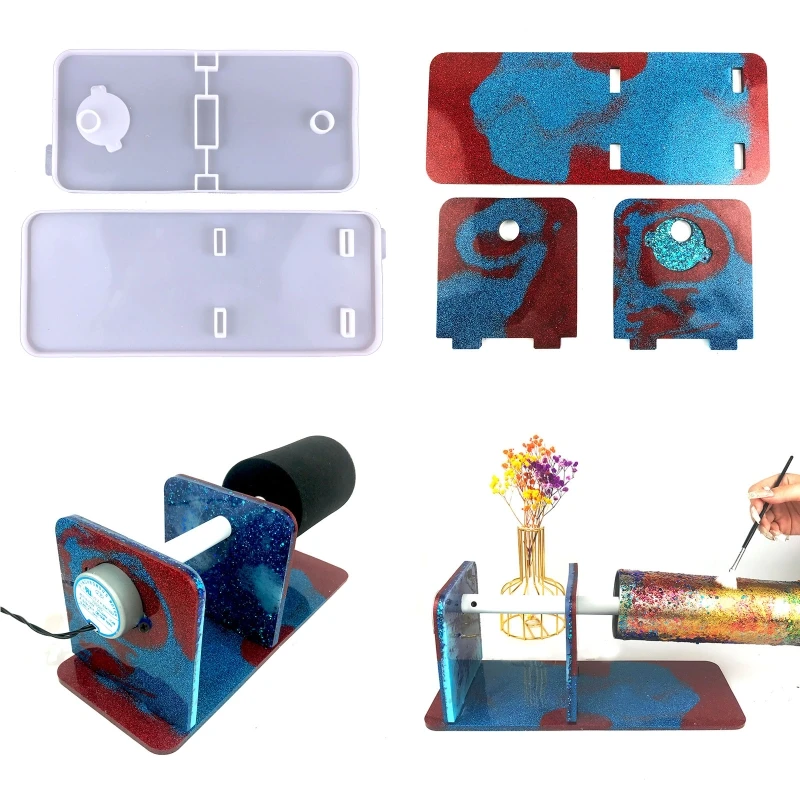 

Silicone Resin Mold Cup Tumbler Turner Machine Kit for DIY Epoxy Resin Painting