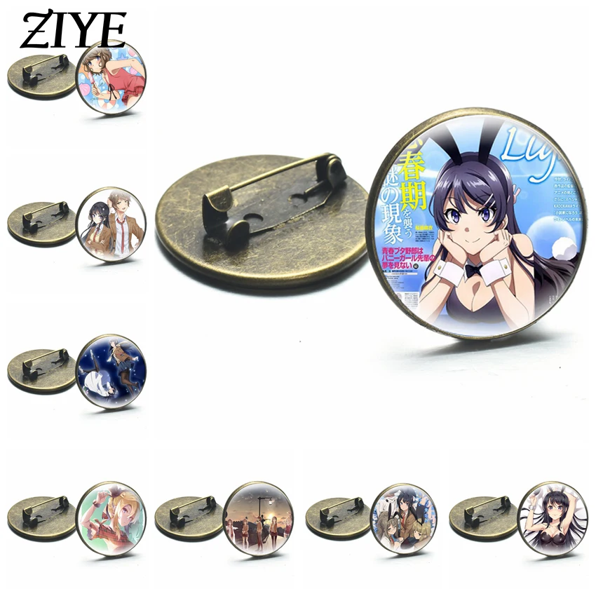 

Anime Rascal Does Not Dream of Bunny Girl Brooch Sakurajima Mai Figures Lapel Pin Clothing Accessory Handmade Jewelry Fans Gift