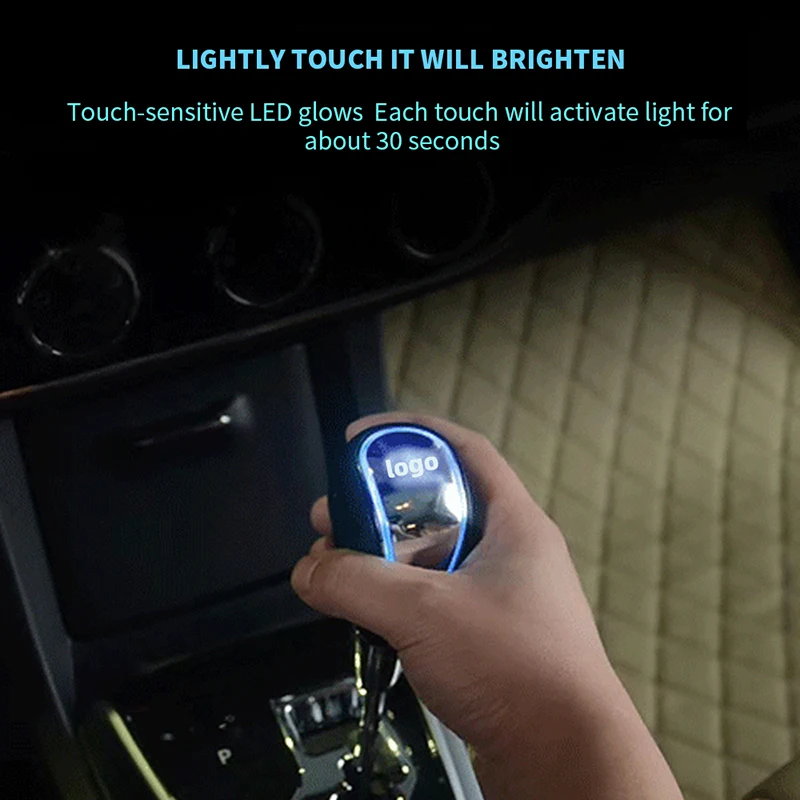 Universal Touch Activated LED Light Illuminated Car Gear Shift Knob Nozzle Fit for Most Cars with Button-Less Operated Shifter |