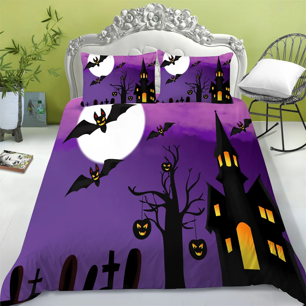 

Комплекты постельного белья с 3D принтом, пододеяльники для Хэллоуина, мужские мягкие домашние текстильные изделия из полиэстера