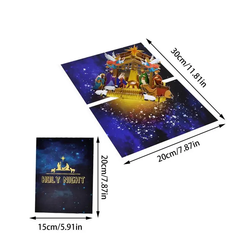 Рождественские открытки реалистичные 3D формы с изображением сцены Иисуса