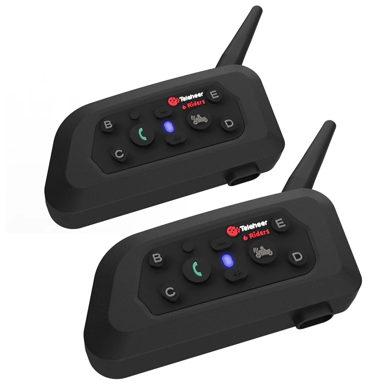 

2Pcs V6 Bluetooth Walkie Talkie Helmet Headset Riders Communicator Interphone