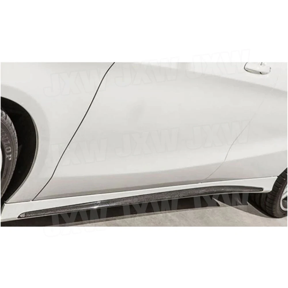 Фото Накладки на пороги JXWANCF из карбона для Mercedes-Benz W117 CLA CLA250 CLA260 CLA45 AMG 2013-2019, комплект FRP для тюнинга автомобиля №1