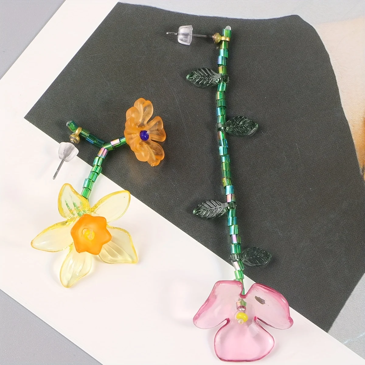 Богемные серьги Vedawas ручной работы с бусинами из смолы индивидуальные