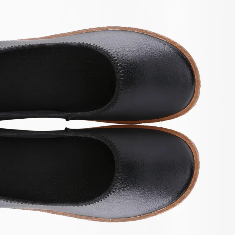 Women Ballet Flats Shoes White Shoes Casual Breathable Slip-on for Office Work Boat Shoes Loafers Ladies Lightweight Footwear