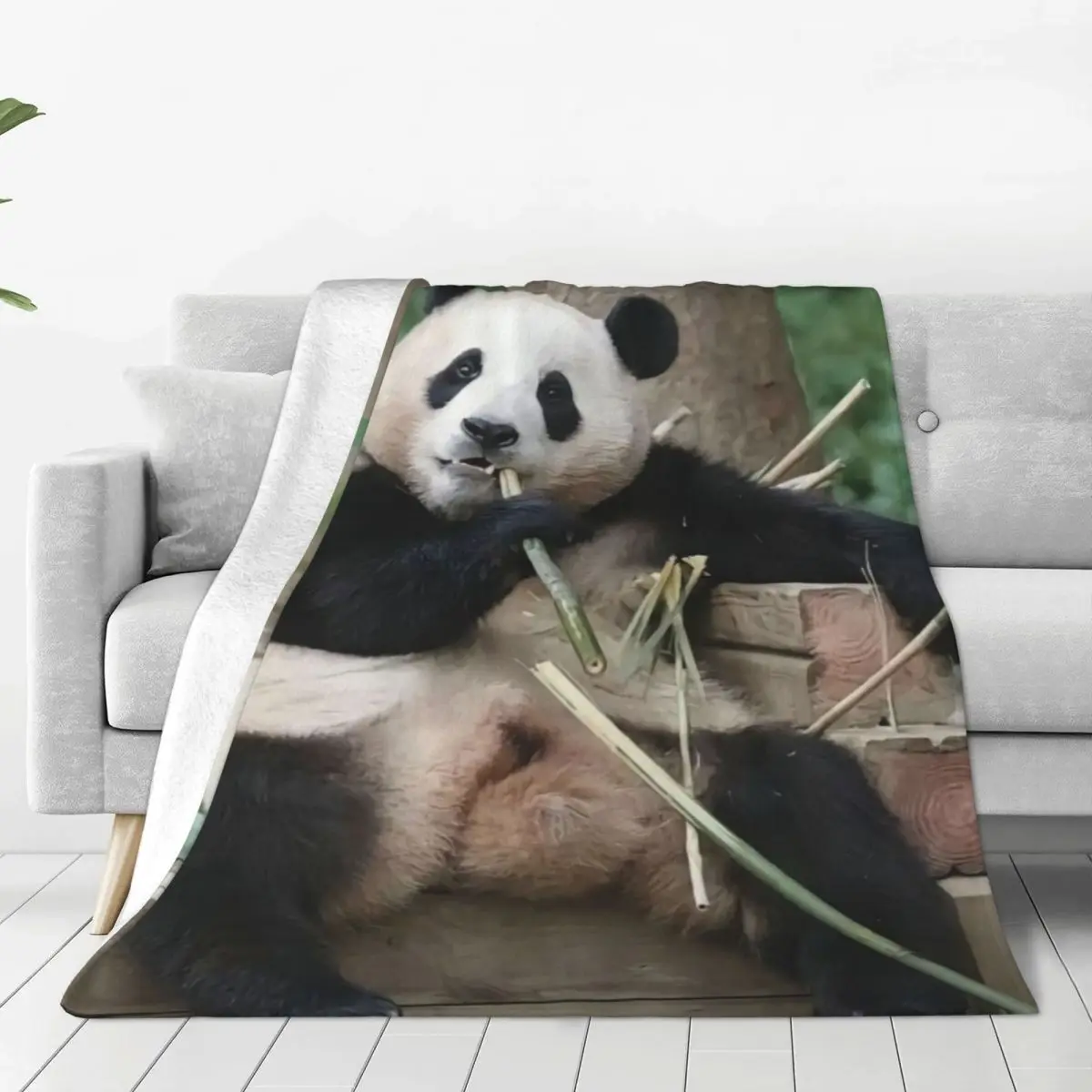

Fubao Aibao Panda Fu Bao Blanket Soft Plush Anti-pilling Flannel Throw Blankets for Luxury Bedding Room Decor