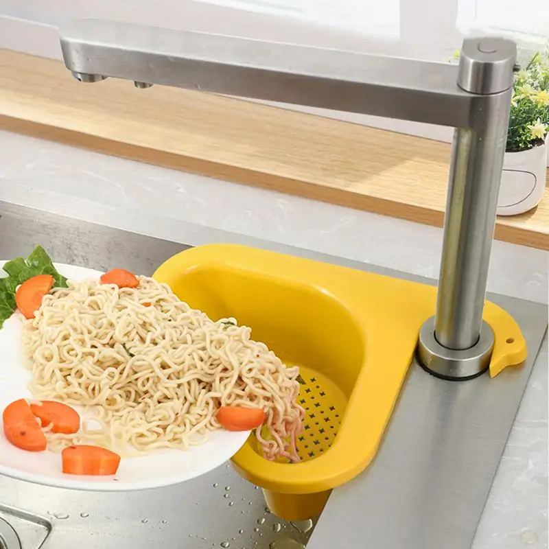 

Kitchen Sink Strainer Leftover Drain Basket Soup Garbage Filter Multifunctional Hanging Drainer Rack Fruit Vegetable Drainer