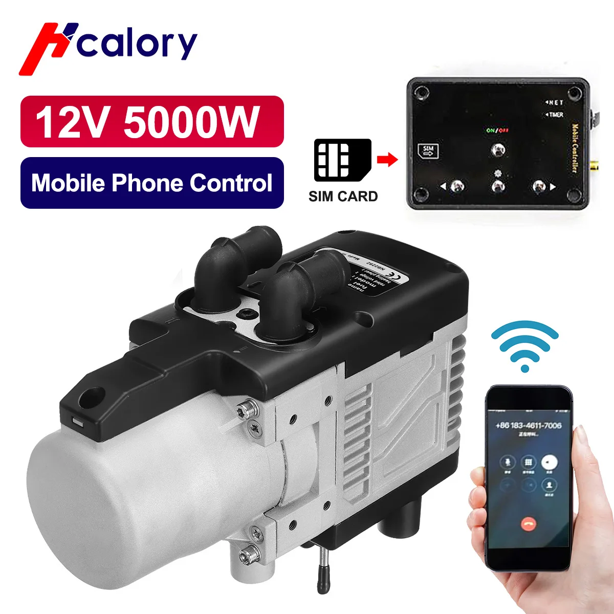 $258.00 12V 5KW Gasoline Air Heater Water Heater With Mobile Phone Control Remote Control Diesel Gasoline universal for Motor Trucks