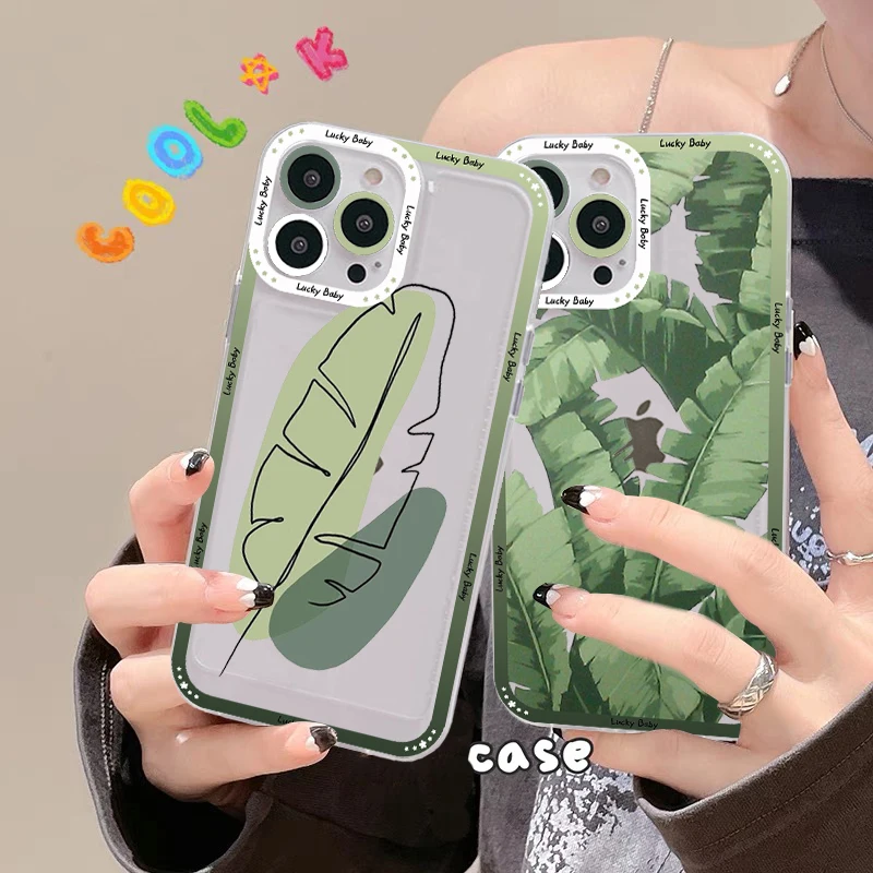 

Tree Leaves Plant Flowers Phone Case For IPhone 11 12 13 14 Mini Pro Max XR X XS TPU Clear Case For 8 7 6 Plus SE 2020
