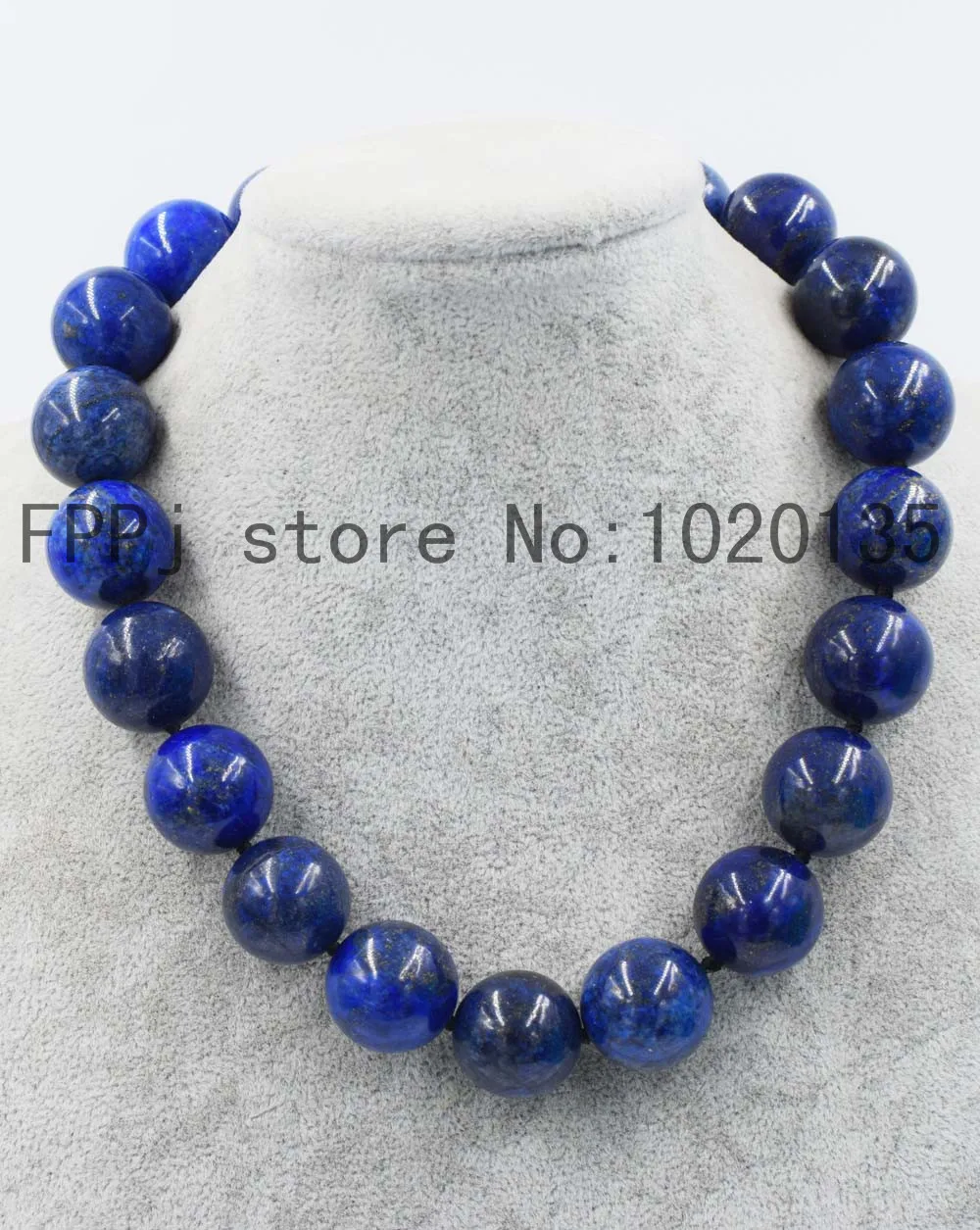 

wow! lapis lazuli round blue 10- 20mm necklace 18inch wholesale beads nature