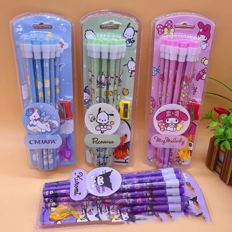 Sanrio Pochacco 2Bhb карандаш Kuromi Kawaii стираемая детская ручка с держателем для ручек