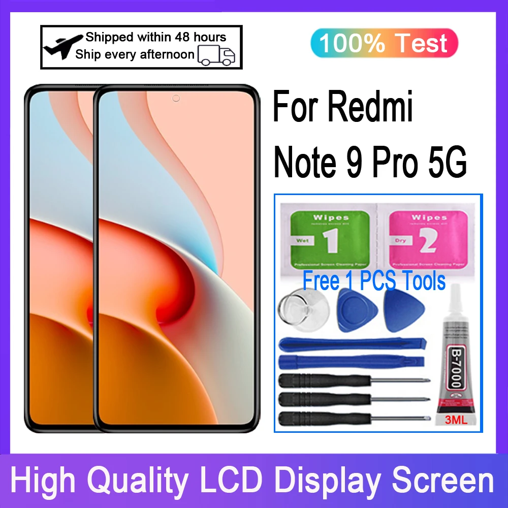 

Оригинальный Для Redmi Note 9 Pro 5G M2007J17C ЖК-дисплей сенсорный экран дигитайзер Замена