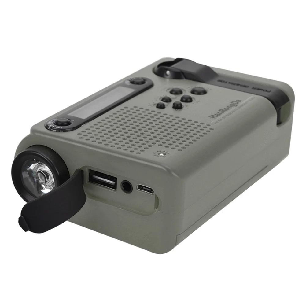 hrd900 multifunctional radio full band solar powered amfmsw radio emergency led flashlight power bank for cell phone outdoor free global shipping