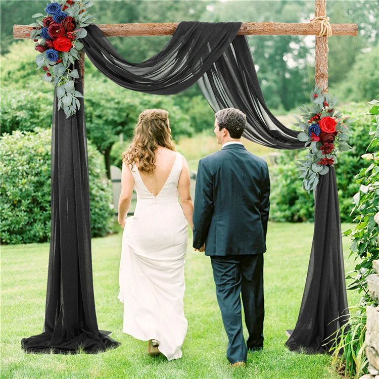 

20ft Rustic Wedding Arch Flower Drape DIY White Blue Wedding Ceremony and Reception Backdrop Decoration