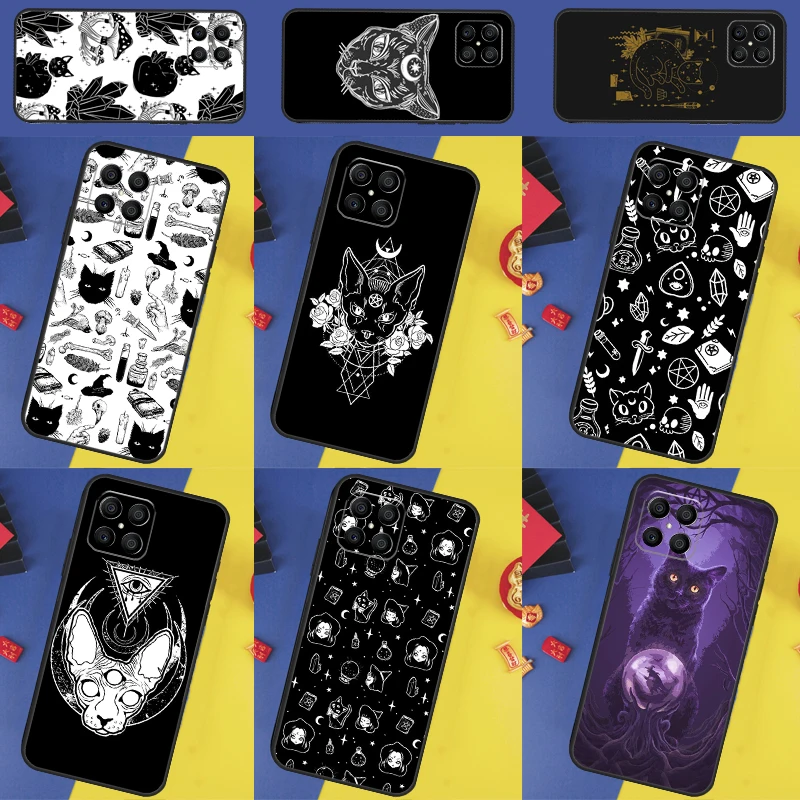 Фото Чехол Witchcraft Witch Cat для Honor X9b X8b X9a X8a X8 X9 X9c 50 70 90 Lite Honor 200 Pro Magic 7 5 6 Lite Cover №1