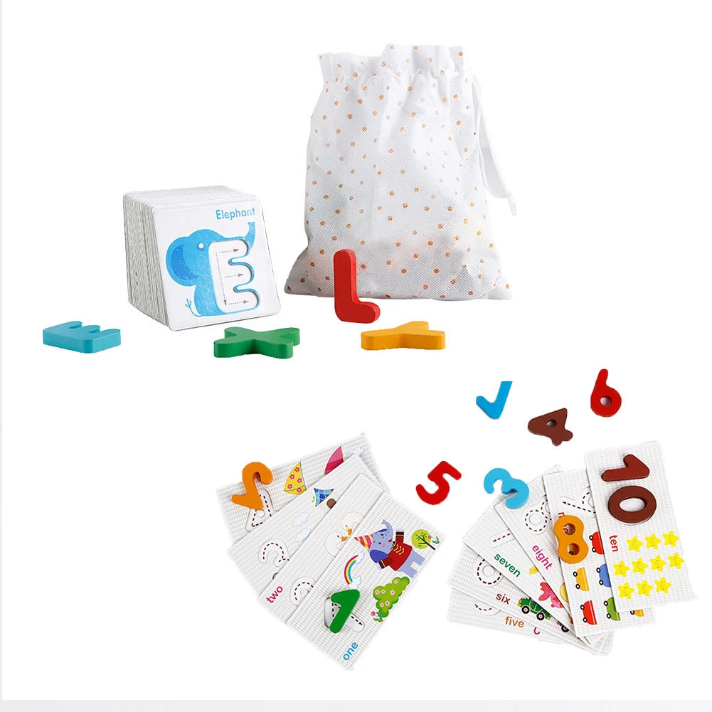 

Деревянное животное познавательная карта детская 3D подходящая игра Мультяшные буквы ABC цифры головоломка Монтессори обучающая игрушка для...