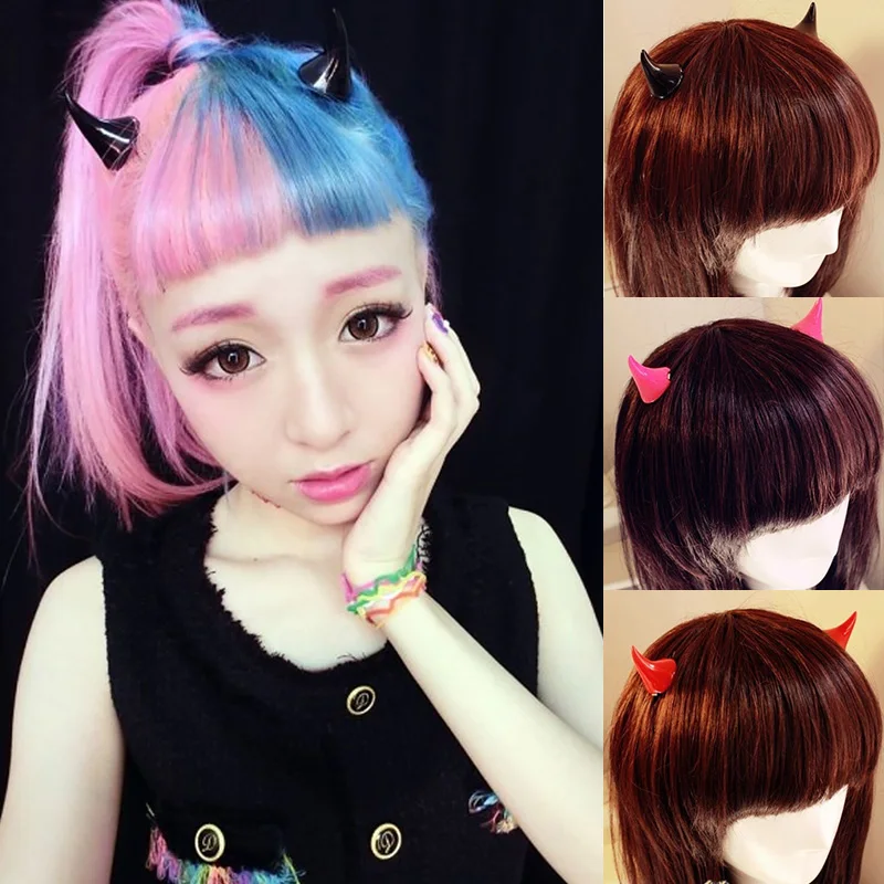 

Cute Cattle Horns Hair Clips Fashion Women Girls Halloween Party Plastic Hairpins Cosplay Costume Hair Accessories Headwear New