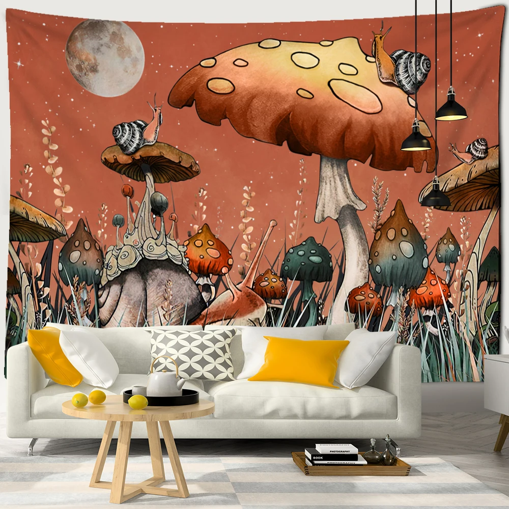 Психоделическая Улитка гриб настенный подвесной гобелен ведро Мистик луна и