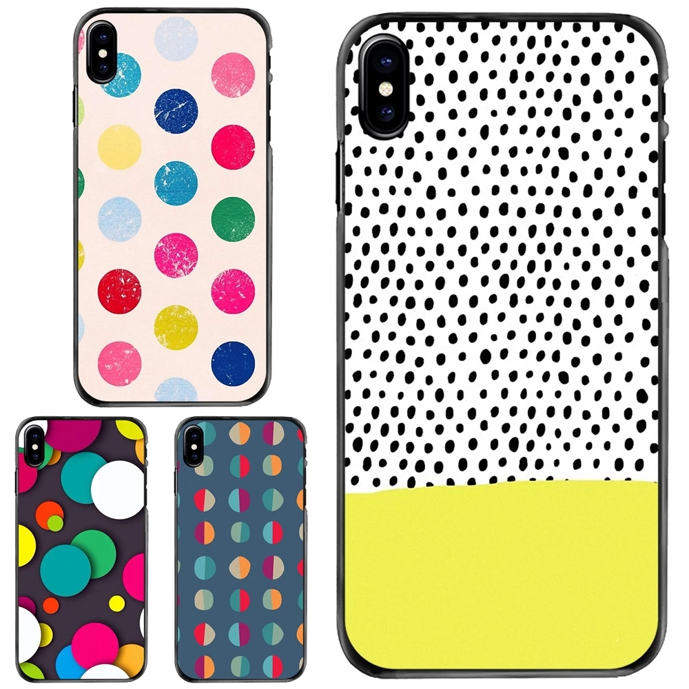 

For Apple iPhone 11 12 13 14 Pro MAX Mini 5 5S SE 6 6S 7 8 Plus 10 X XR XS Polka Dots line Hard Phone Cover Case