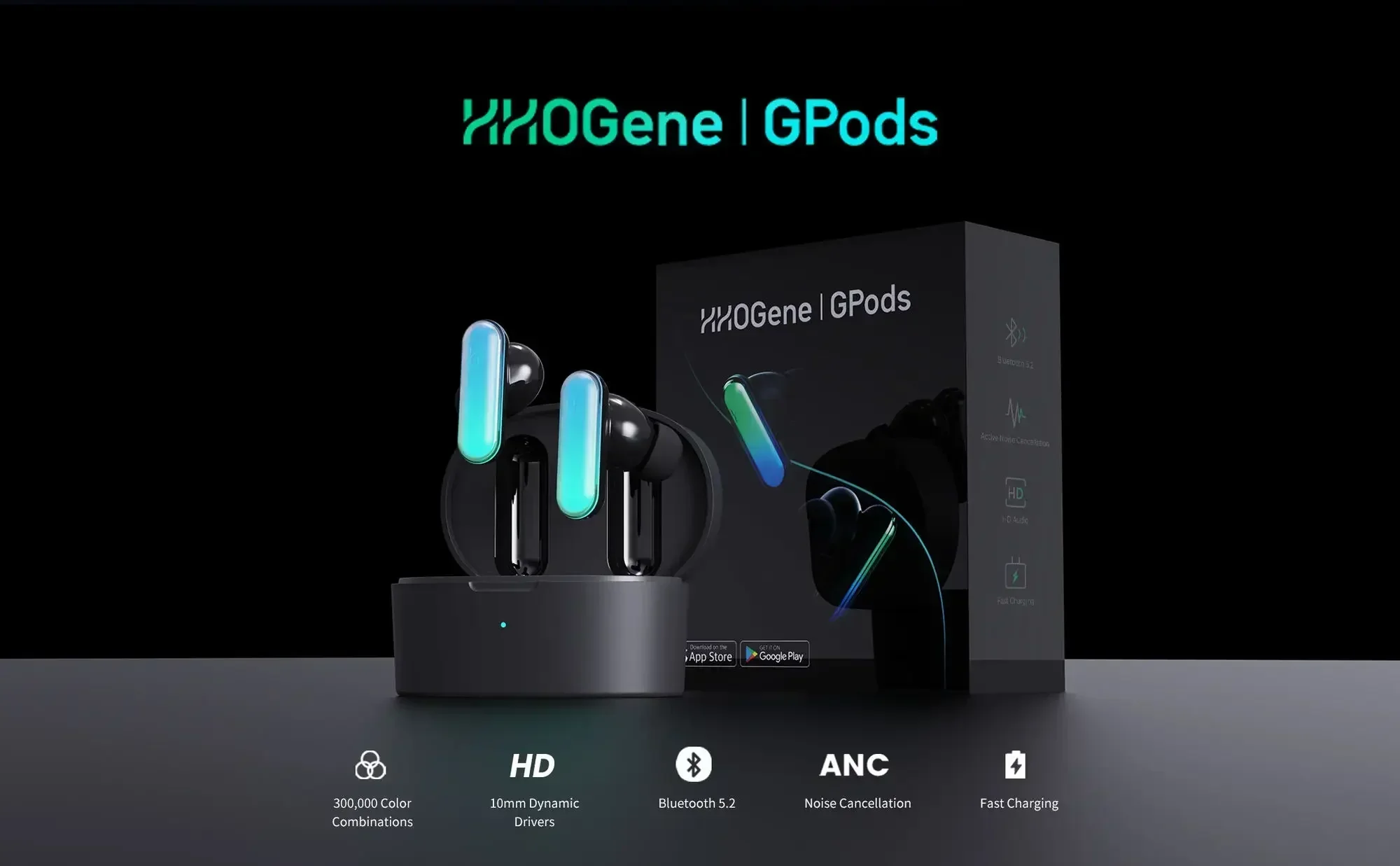 Новинка беспроводные наушники-вкладыши HHOGene GPods с функцией управления TWS ANC Full RGB
