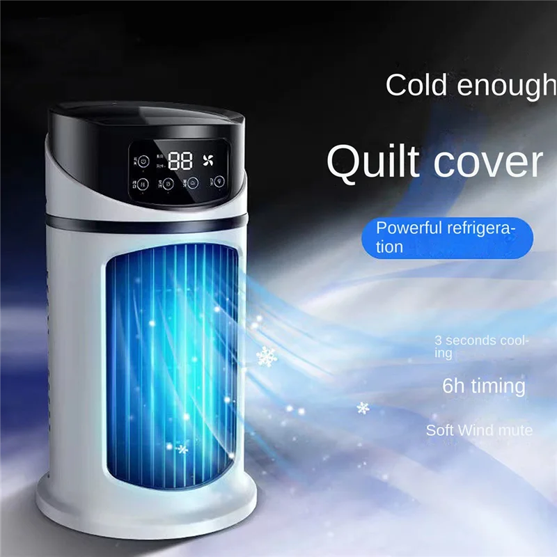 

Portable Air Conditioner Home Mini Air Cooler Portable Air Conditioner for Office 6 Gears Wind Black White