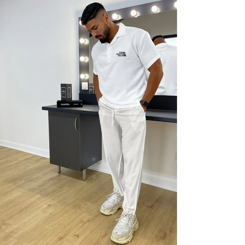 Men's Casual Wear, Trendy Summer Short-sleeved Polo Shirt, High-end Men's Outfit, with Handsome Clothes