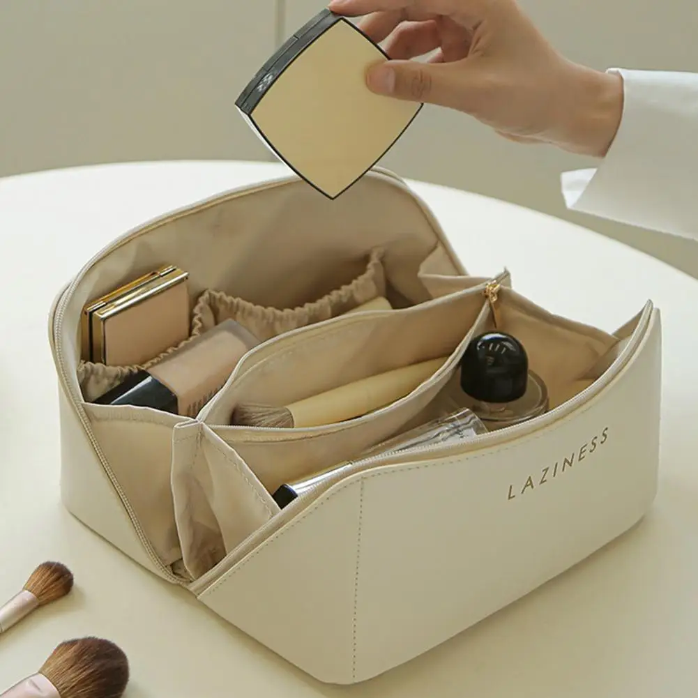 

Female Makeup Bag Travel Cosmetic Bag Large Opening INS Cosmetic Bag Women Toiletries Organizer Lipstick Storage Make Up Case