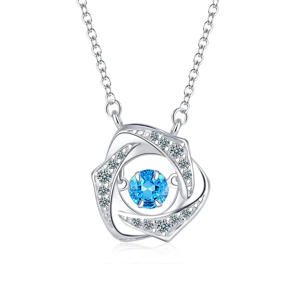 

Женское ожерелье из серебра 925 пробы с синим цирконием