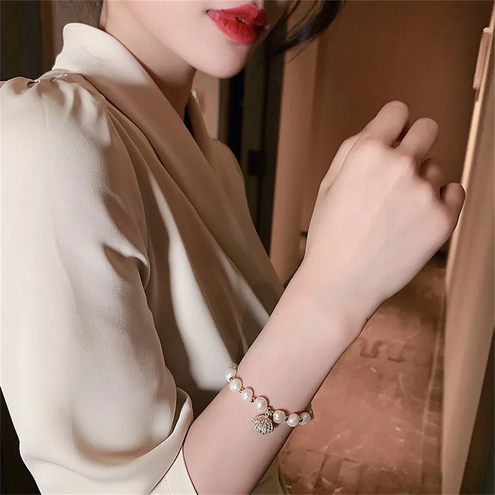 Женский браслет с опалом и жемчугом регулируемый сетчатый Браслет из Южной Кореи