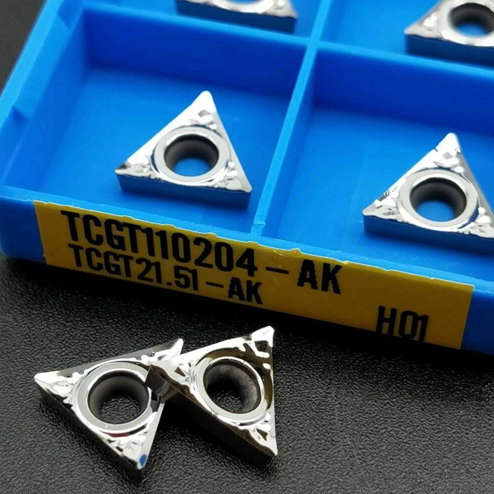 

10pcs Carbide Inserts Turning Blade For Aluminum TCGT110204-AK H01 TCGT21.51 TCMT1102 Plate Cutter CNC Lathe Tool Turning Holder