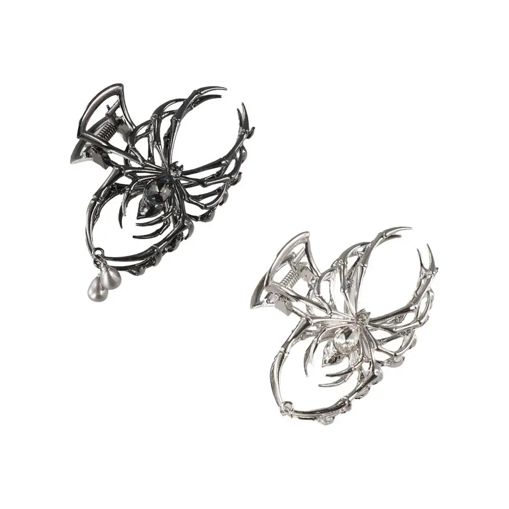 Креативный полый коготь для волос-паука со стразами и жемчугом большой зажим в