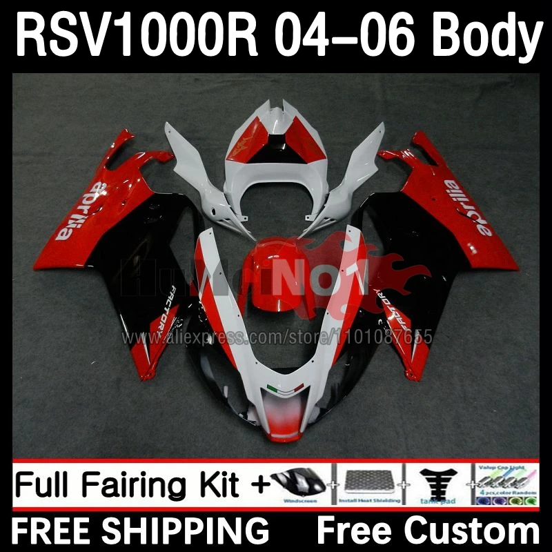 

RSV1000R Fairing For Aprilia RSV1000 R Mille 04 05 06 54No.16 RSV1000RR RSV 1000 R RR 1000R 2004 2005 2006 Body Kit Red black