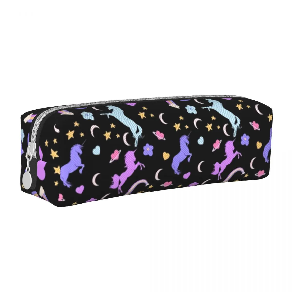 

Colorful Unicorn Square Pencil Case Cute Animal Print University Retro Leather Pencil Box Girls Boys Zipper Pen Bag