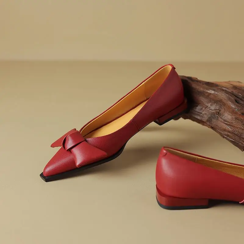 Женские туфли-лодочки Vichelo из коровьей кожи с острым носком на низком массивном