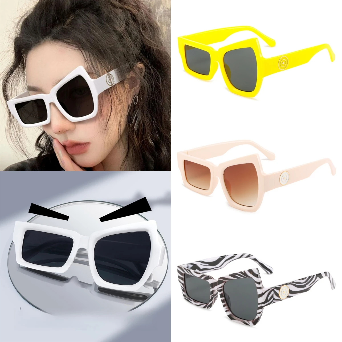 

In Stock Fashion Unisex Sunglasses Funny Sun Glasses Wear For Party Hot Sale Unrregular Modern Sunglasses Women Men