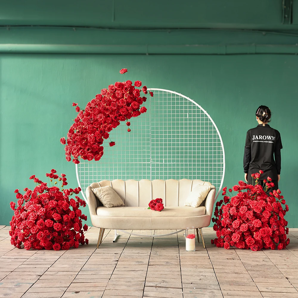 Роскошная красная роза гортензия искусственная поплавковая композиция для