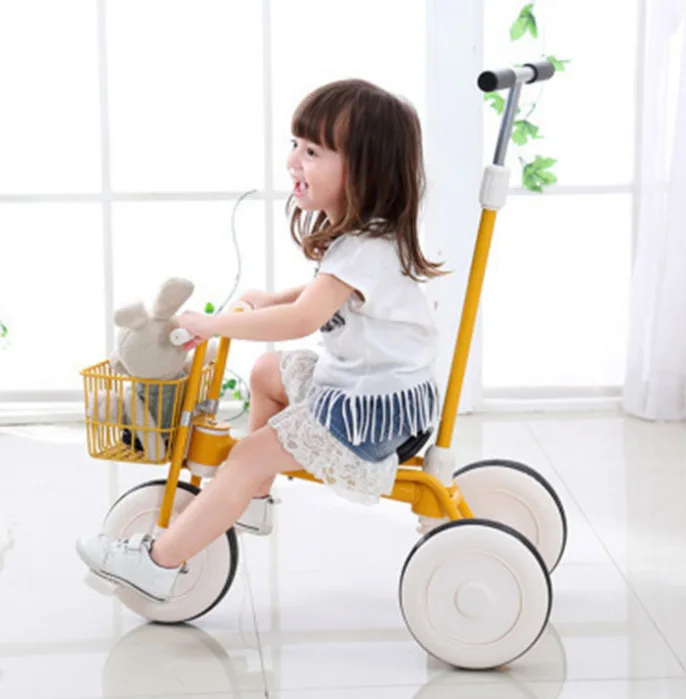 Tricycle Push Rod Children's Tricycle Bicycle 2-5 Years Old Baby Trolley Bicycle Light Three-wheeled