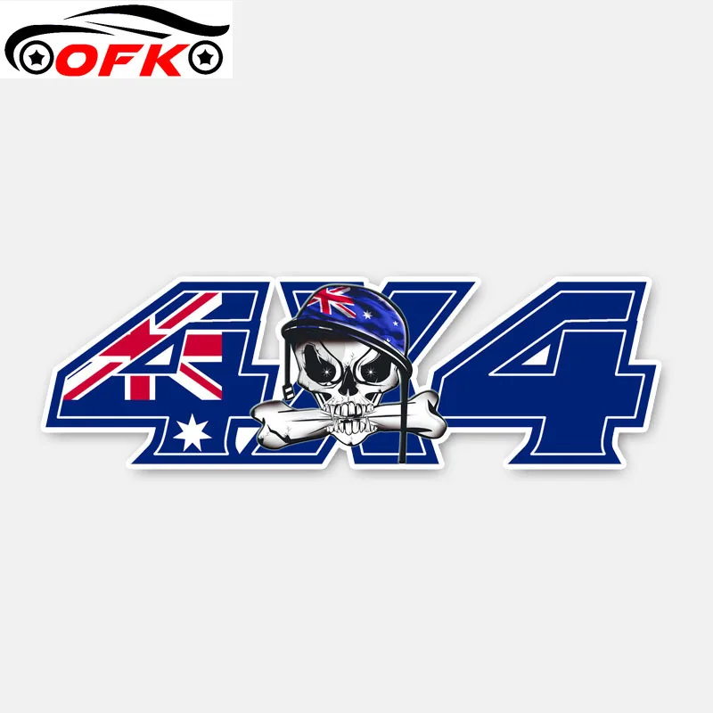 

Cool AUSTRALIA DECAL 4X4 Skull Head Decal Motorcycle Window Car Sticker 14CM*4.3CM