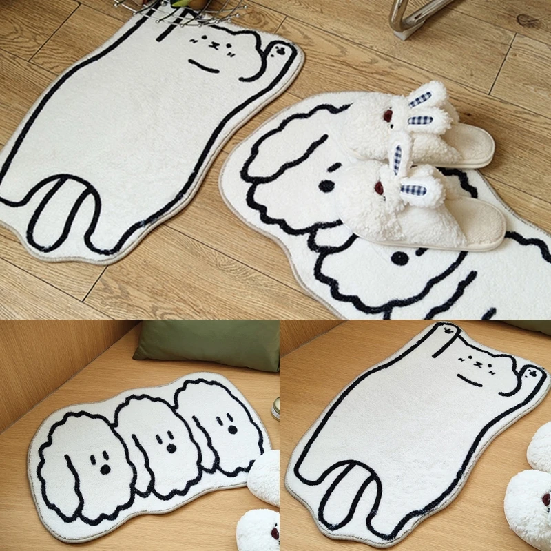 

Cartoon for CAT Dog Plush Door Mat Non-Slip Animal Area Rug Water Absorbent Carp