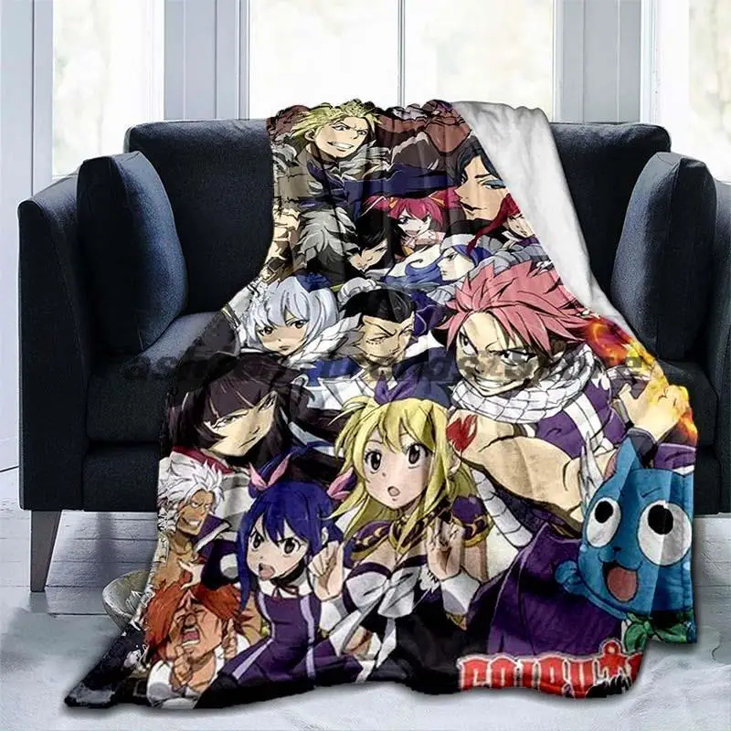 

Fairy Tail Blanket Anime Super Soft Blanket 3D Cartoon Covered Blanket Bedding Flannel for Children Room Decor Warm Blanket