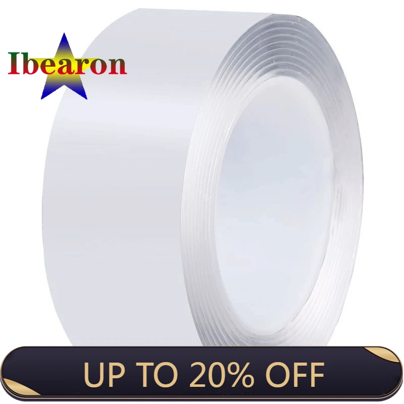 

1PCS Waterproof Wall Stickers Reusable Heat Resistant Bathroom Home Decoration Tapes Transparent Double Sided Nano Tape