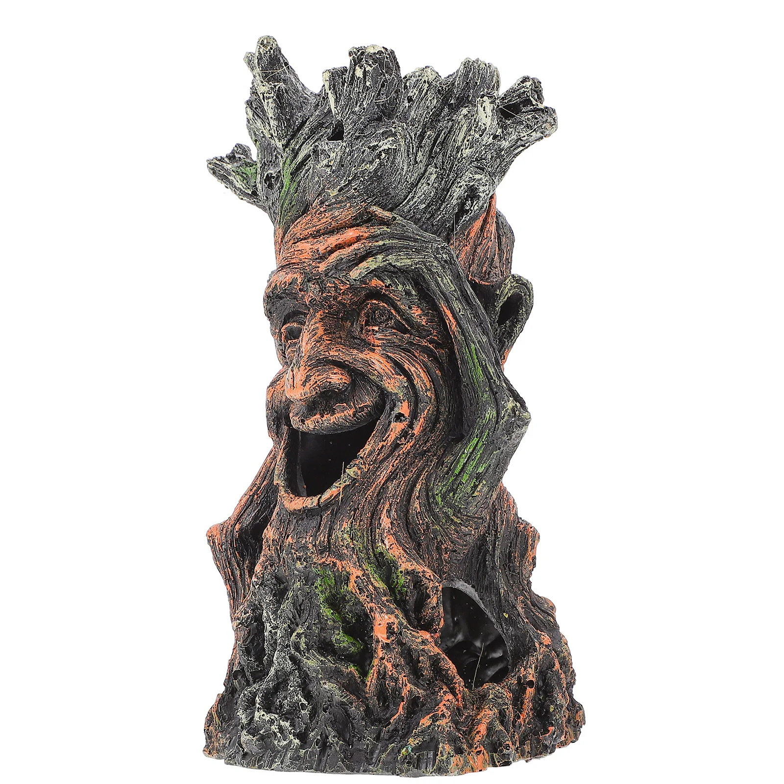 

1 шт. аквариумная Смола улыбающееся лицо дерево человек мертвой древесины декор Ландшафтный орнамент