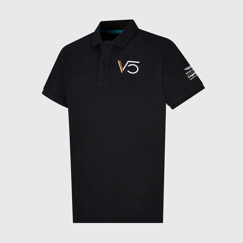 

AM F1 Formula One Short Sleeve POLO Shirt Sports Harajuku Casual Street Fashion Sebastian Vettel Aston Martin Polo