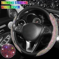 bling car steering wheel cover crystal rhinestones 15 steering wheel cover anti slip decoration interior accessories for women