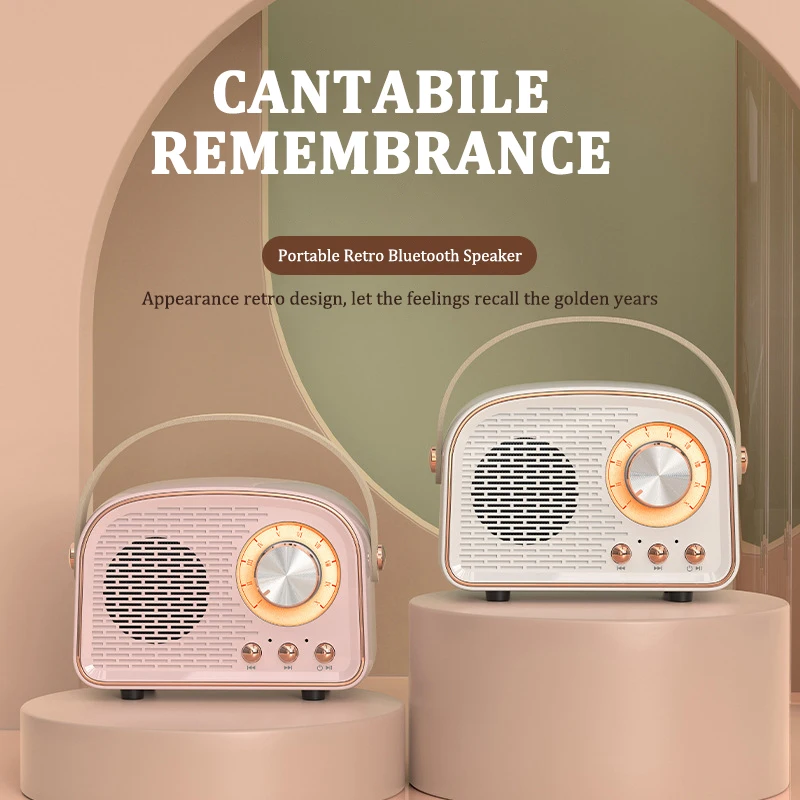 Ретро Классический Bluetooth динамик портативный открытый беспроводной радио мини стерео сабвуфер путешествия музыкальный плеер Домашний FM радио